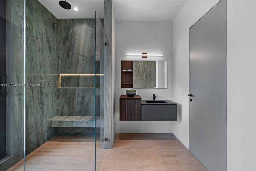 Furnished interior view inside a new home in , Miami (Image 53).