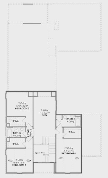 2D floor plan layout for the The Patterson 1B by Signature Homes in Poplar Farms, Franklin, TN (Image 3).