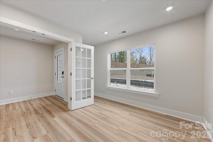 First Floor Flex Space with French Doors