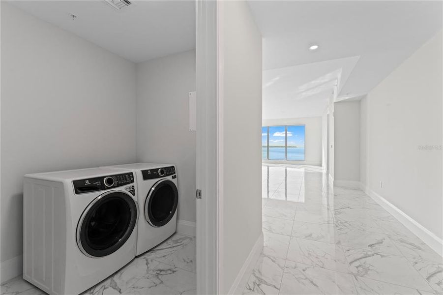 Laundry room plumbed for a laundry tub