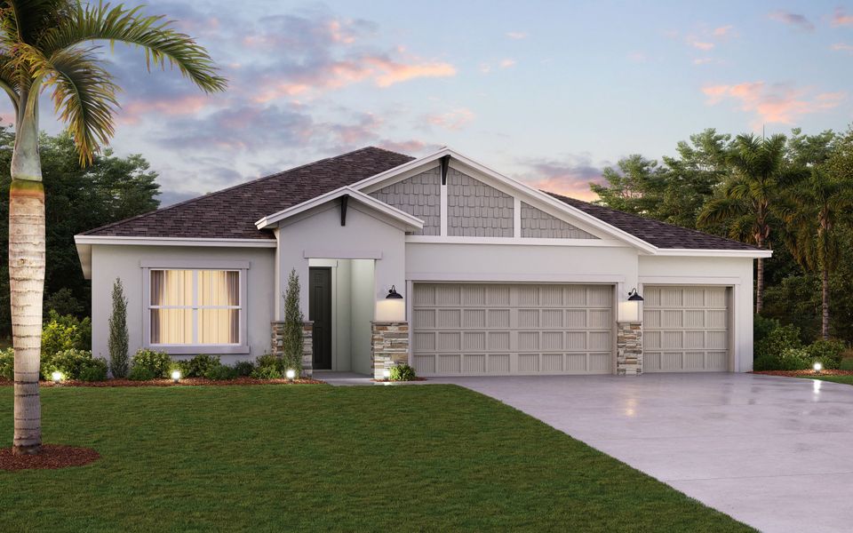 Representative exterior photo of a completed home built from the Amelia by Cardel Homes in Fieldstone, Plant City, FL (Image 6). Representative exterior photo of a completed home built from the Amelia by Cardel Homes in Fieldstone, Plant City, FL (Image 6).