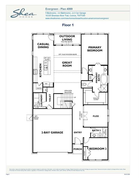 2D floor plan layout of this home in , Conroe, TX (Image 3).