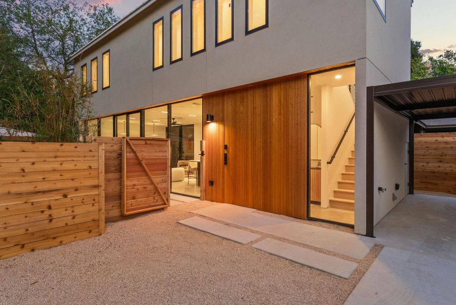 Exterior details and patio area of a home in , Austin (Image 4). Exterior details and patio area of a home in , Austin (Image 4).