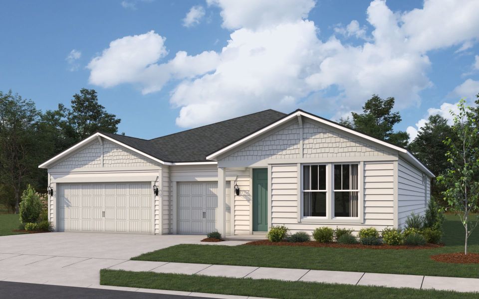 Representative exterior photo of a completed home built from the Mahogany by Pulte Homes in Terrapin Creek, Jacksonville, FL (Image 1). Representative exterior photo of a completed home built from the Mahogany by Pulte Homes in Terrapin Creek, Jacksonville, FL (Image 1).