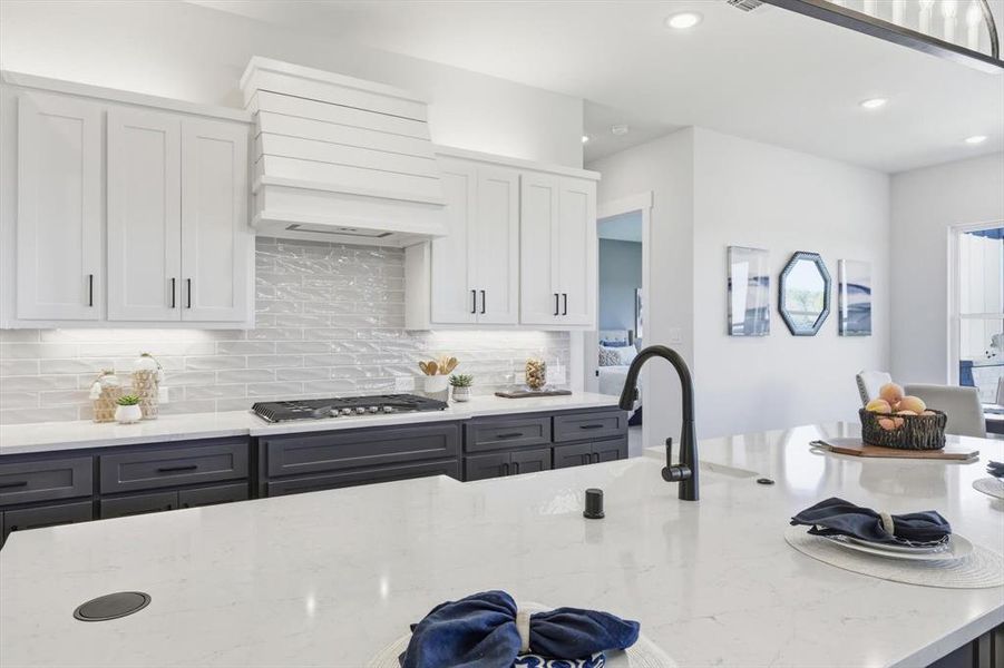 Built-in microwave, custom cabinets