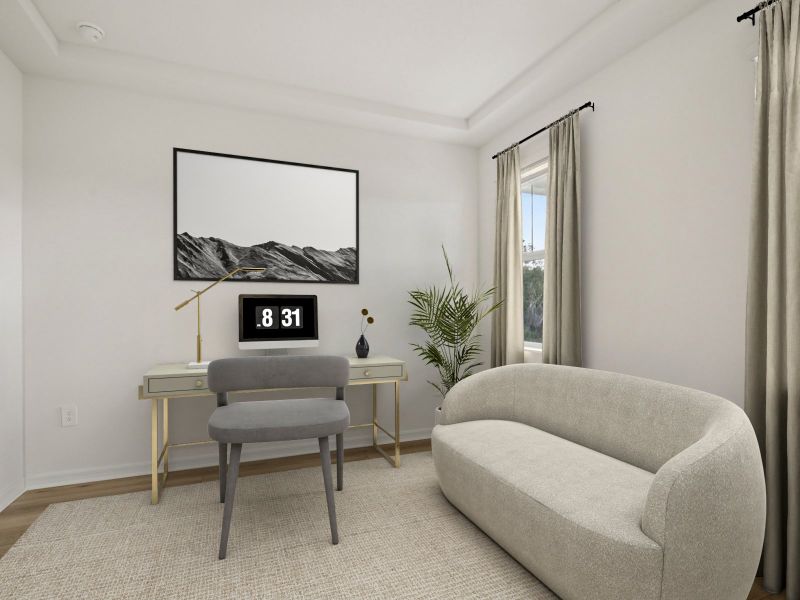 Furnished interior view inside a new home in Brystol at Wylder - Reserve Series, Port St. Lucie (Image 5). Furnished interior view inside a new home in Brystol at Wylder - Reserve Series, Port St. Lucie (Image 5).