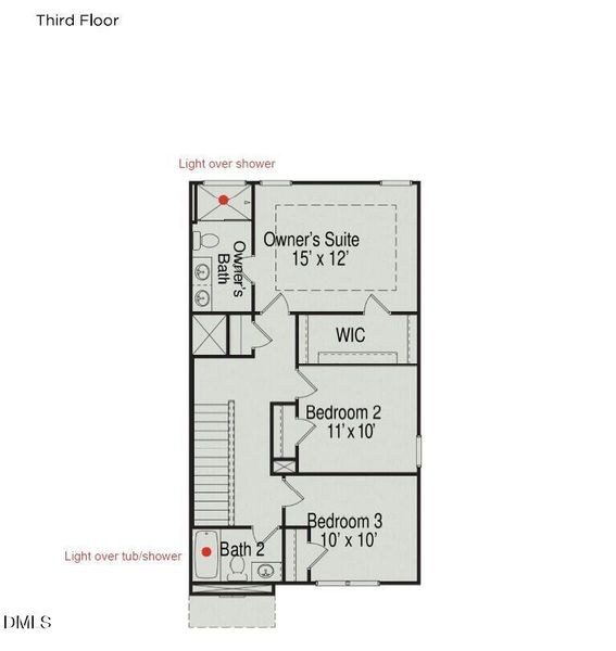 2D floor plan layout of this home in Helmsley, Raleigh, NC (Image 5).