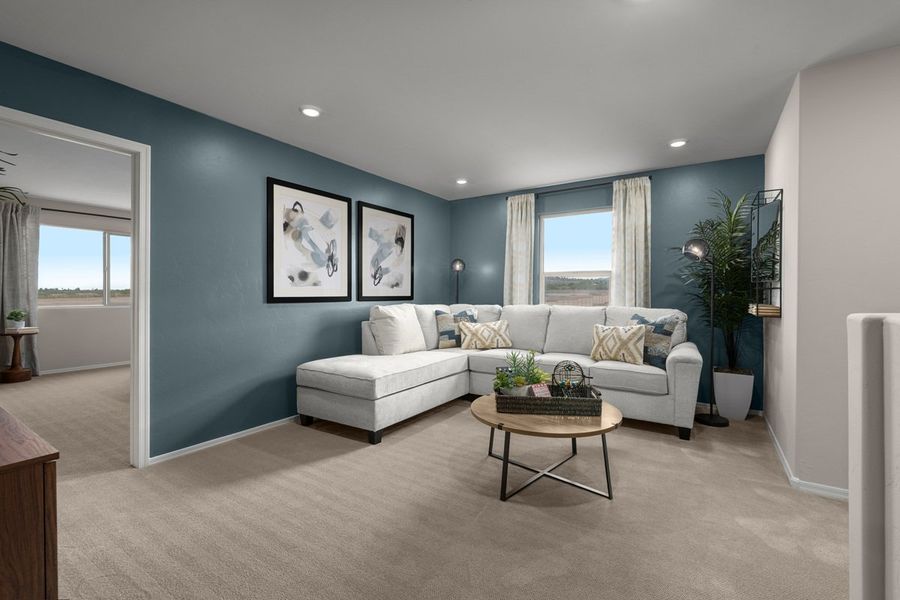 Representative furnished interior of a home built from the 2331 Modeled by KB Home in Entrada Del Toro at Rancho Sahuarita, Sahuarita (Image 7).