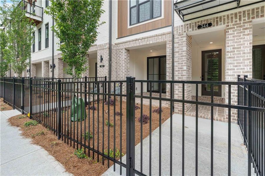 Exterior details and patio area of a home in Ecco Park, Alpharetta (Image 2). Exterior details and patio area of a home in Ecco Park, Alpharetta (Image 2).