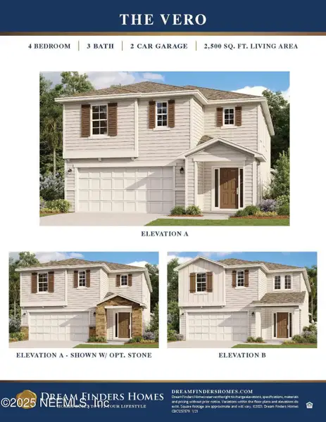 Front exterior of a new home in Cordova Palms, St. Augustine, FL, highlighting curb appeal (Image 1).