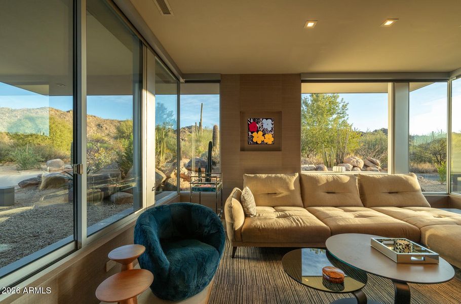 Den with black-out shades