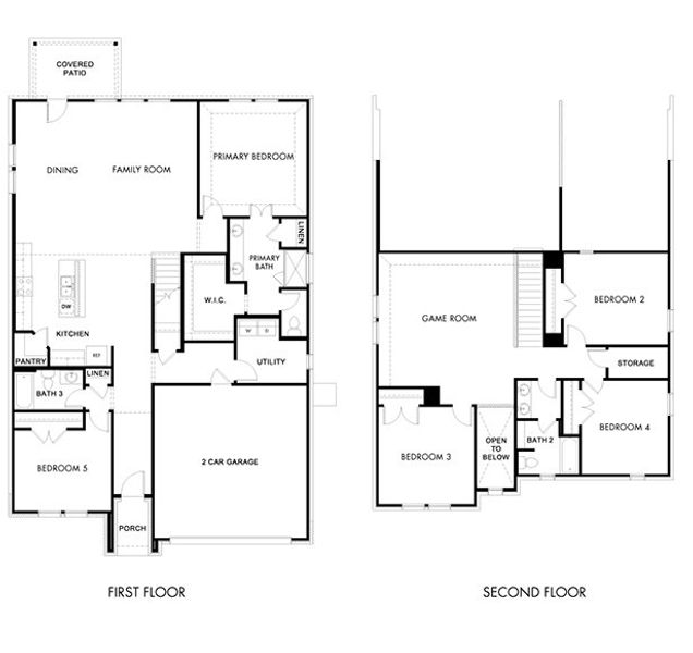 2D floor plan layout of this home in Eastridge - Signature Series, McKinney, TX (Image 2). 2D floor plan layout of this home in Eastridge - Signature Series, McKinney, TX (Image 2).