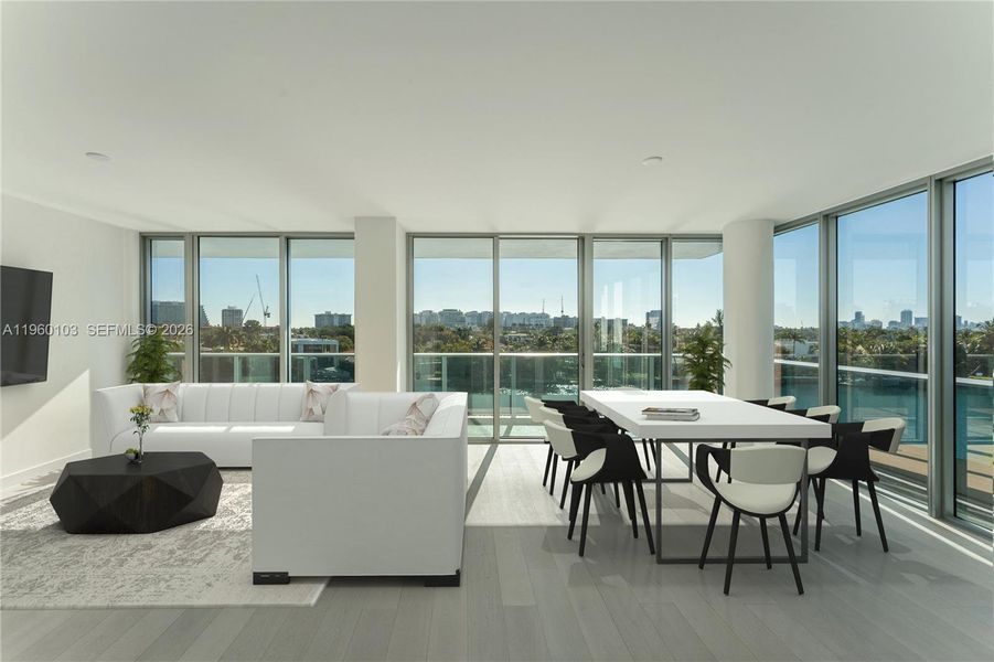 Furnished interior view inside a new home in , Bay Harbor Islands (Image 4). Furnished interior view inside a new home in , Bay Harbor Islands (Image 4).