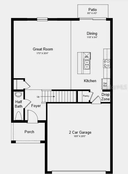 2D floor plan layout of this home in Waterstone, Groveland, FL (Image 3).