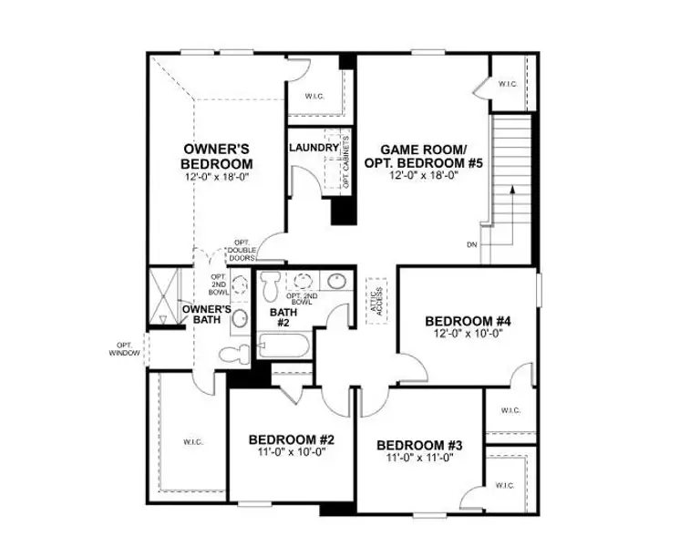2D floor plan layout of this home in Marble Creek Crossing, Austin, TX (Image 4).