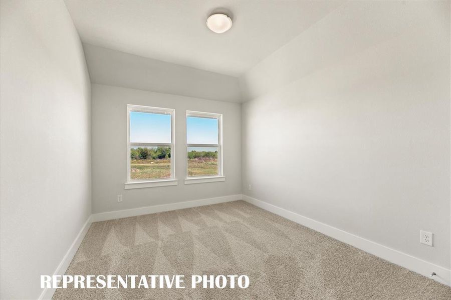 One of two nicely sized secondary bedrooms in our Sallie plan.  REPRESENTATIVE PHOTO