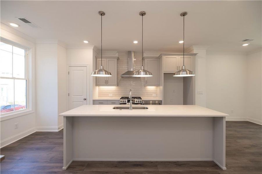 Furnished interior view inside a new home in Palisades Townhomes, Cumming (Image 17). Furnished interior view inside a new home in Palisades Townhomes, Cumming (Image 17).