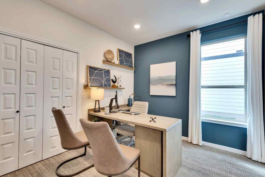 A well-appointed office provides a perfect work-from-home setting with clean lines and abundant natural light. A well-appointed office provides a perfect work-from-home setting with clean lines and abundant natural light.