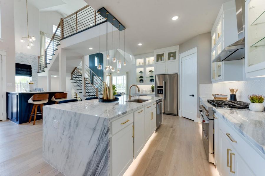 Representative furnished interior of a home built from the Royal Waterford by Grand Homes in Edgewater, Fate (Image 9). Representative furnished interior of a home built from the Royal Waterford by Grand Homes in Edgewater, Fate (Image 9).