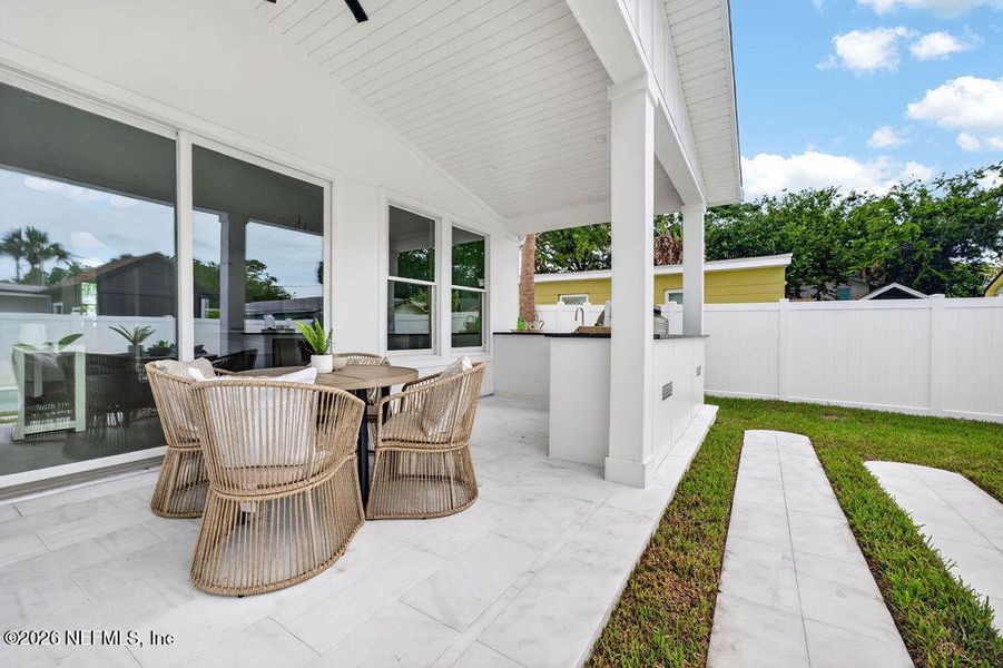 Exterior details and patio area of a home in , Neptune Beach (Image 3). Exterior details and patio area of a home in , Neptune Beach (Image 3).
