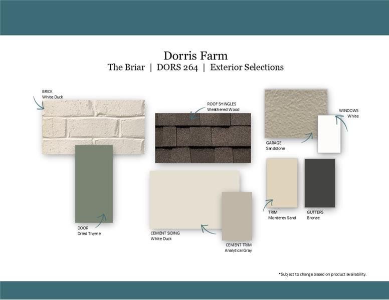 Sample of building materials used in homes in Dorris Farm at Willow Springs, White House (Image 34).