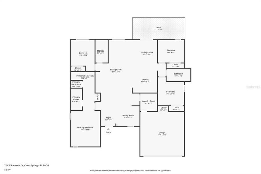 2D floor plan layout of this home in , Citrus Springs, FL (Image 5).