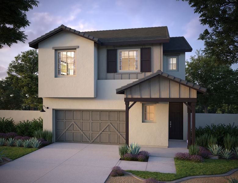 Front exterior of a home in the Marketside Tercera at Verrado community, located in Buckeye, AZ (Image 8). Front exterior of a home in the Marketside Tercera at Verrado community, located in Buckeye, AZ (Image 8).