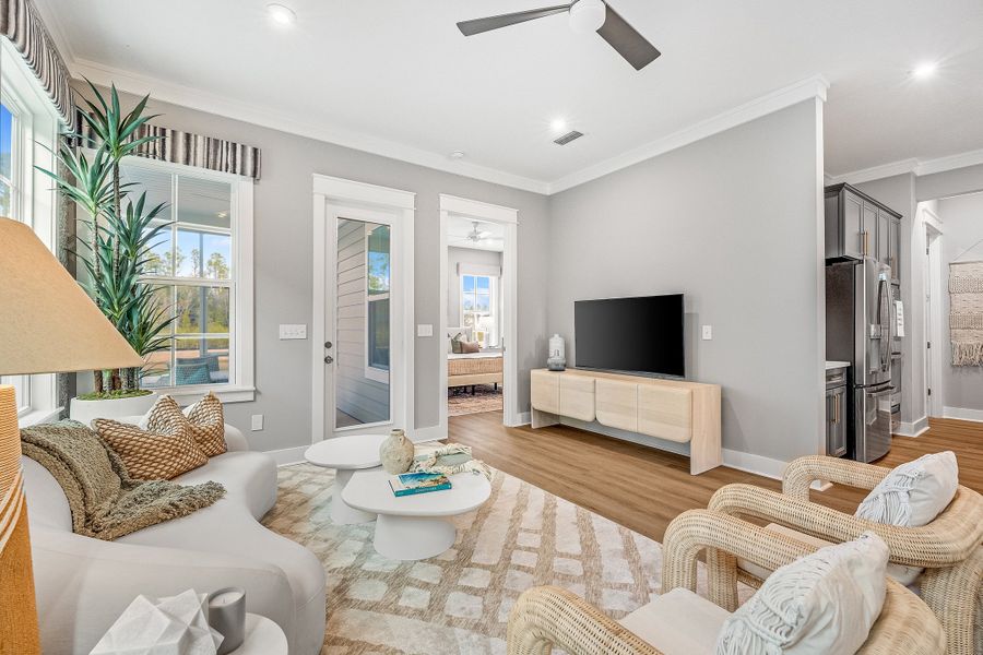 Representative furnished interior of a home built from the Anfield by Fischer Homes in The Villas at Longleaf Park, a Watersound Origins® community, Inlet Beach (Image 17). Representative furnished interior of a home built from the Anfield by Fischer Homes in The Villas at Longleaf Park, a Watersound Origins® community, Inlet Beach (Image 17).