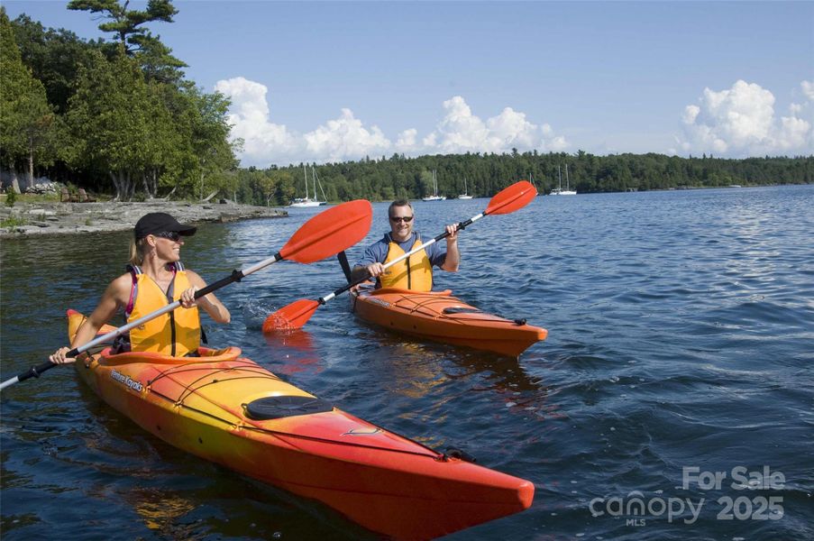 kayak on Lake Norman right from the community launch