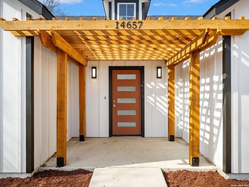 Exterior details and patio area of a home in , Lytle (Image 26).