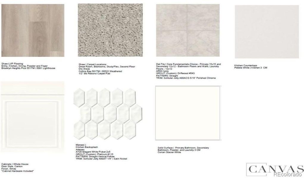 Design Selections. Home is currently under construction, selections subject to change.