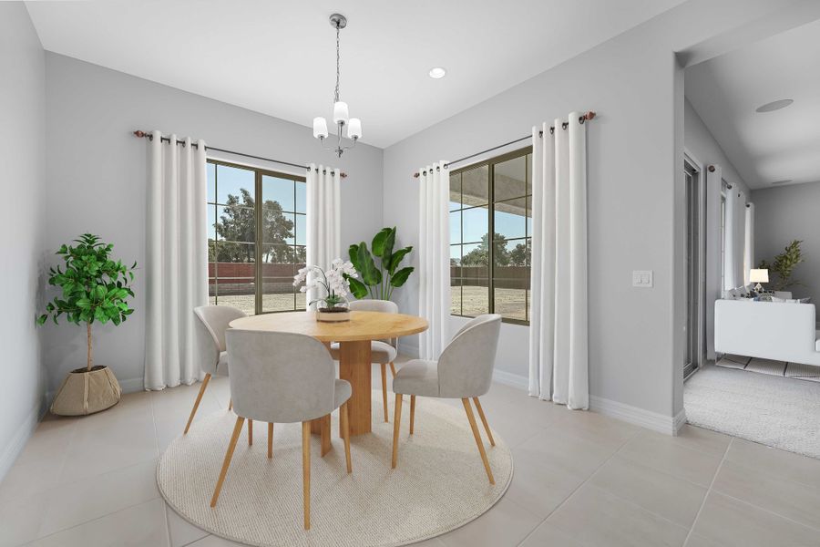 Furnished interior view inside a new home in Ellsworth Ranch Capstone Collection, Queen Creek (Image 13). Furnished interior view inside a new home in Ellsworth Ranch Capstone Collection, Queen Creek (Image 13).