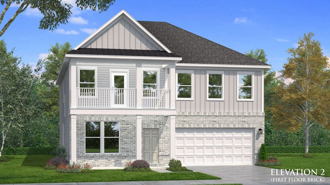 Representative exterior photo of a completed home built from the Brier Creek by DRB Homes in Weavers Pointe, Zebulon, NC (Image 7).