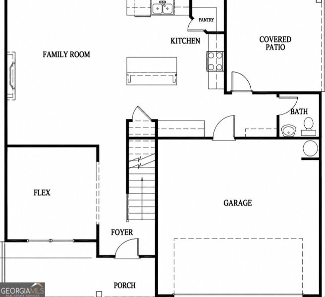 2D floor plan layout of this home in Harley Farms South, Bonaire, GA (Image 3).