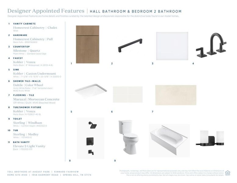 Sample of building materials used in homes in Toll Brothers at August Park, Spring Hill (Image 11).