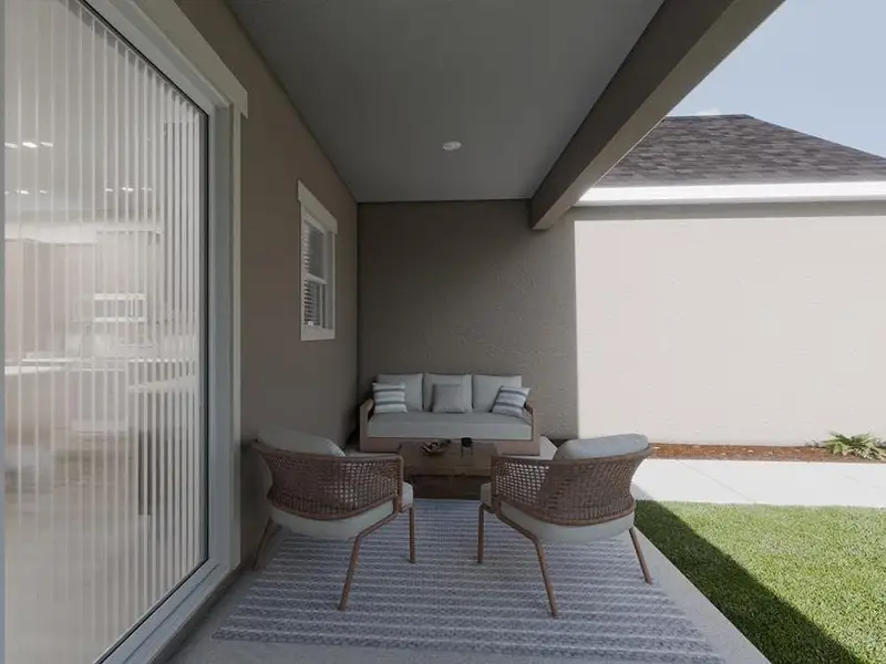Your interior opens to outdoor living space on a large covered lanai. (Artist`s rendering)