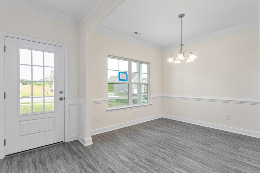 Representative unfurnished interior of a home built from the Jamestown by Keystone Homes NC in Sullivans Reserve, Walkertown (Image 18).