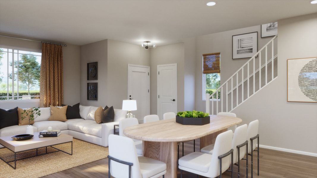 Representative furnished interior of a home built from the 2213 by Risewell Homes in Windler, Aurora (Image 4).