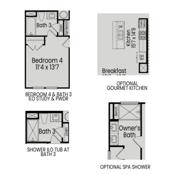 2D floor plan layout of this home in Camden Park, Knightdale, NC (Image 4).