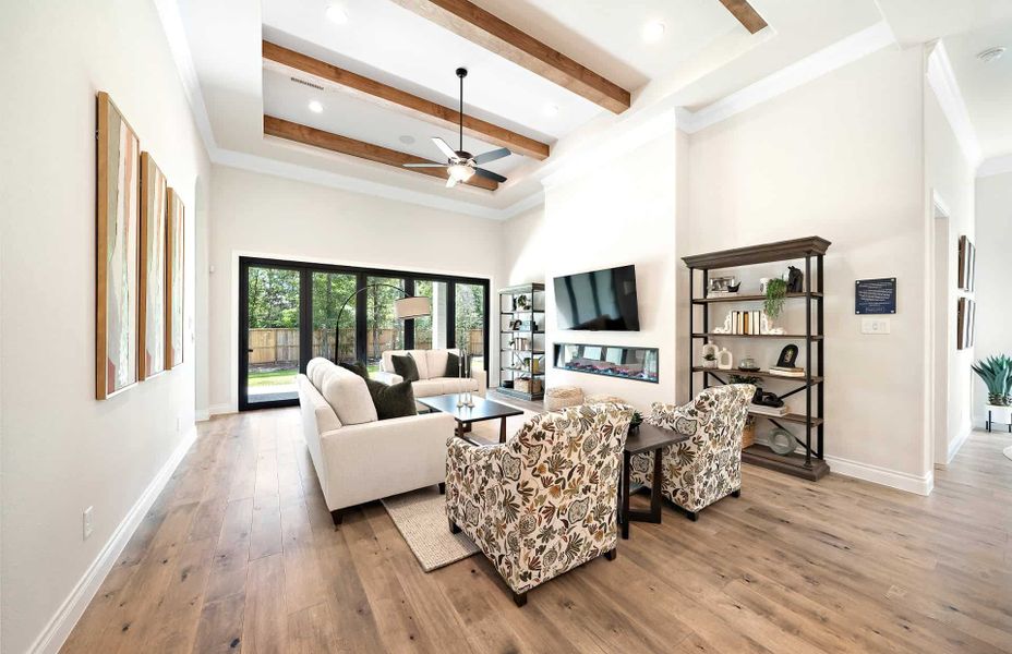 Representative furnished interior of a home built from the 3546 by Ravenna Homes in The Woodlands Hills 65′, Willis (Image 28).