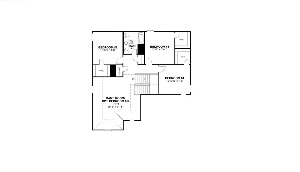 2D floor plan layout for the Magellan by M/I Homes in Hallimore Ranch, Rosenberg, TX (Image 4).