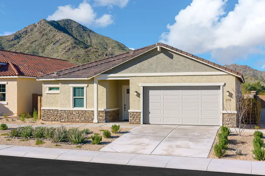 Representative exterior photo of a completed home built from the Flint by Mattamy Homes in Pinnacle at San Tan Heights, San Tan Valley, AZ (Image 24).