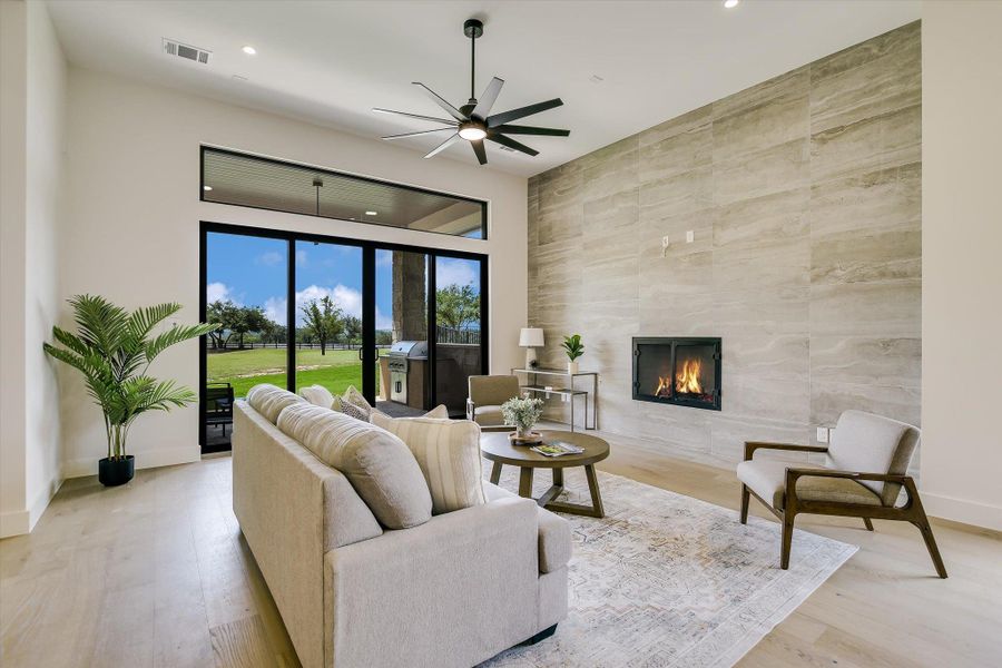 Furnished interior in a model home at Lakecliff on Lake Travis in Spicewood (Image 25).