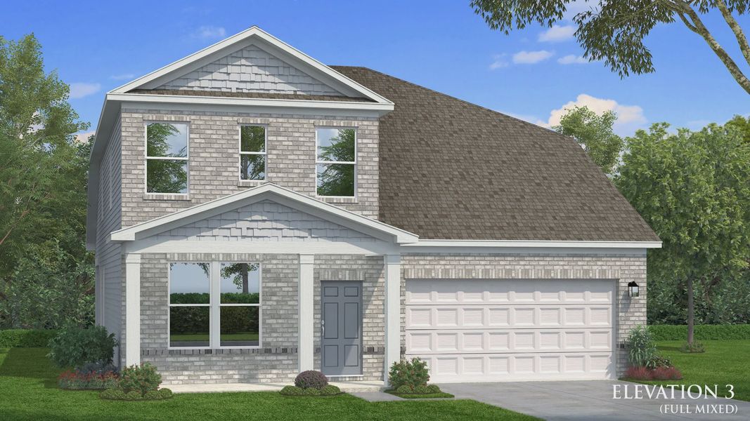 Representative exterior photo of a completed home built from the Ansley by DRB Homes in Weavers Pointe, Zebulon, NC (Image 12).