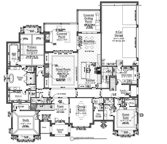 2D floor plan layout of this home in Rosebrooke, Brentwood, TN (Image 5).