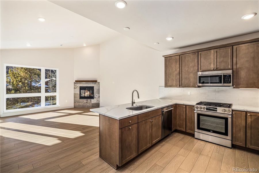 Kitchen and living area