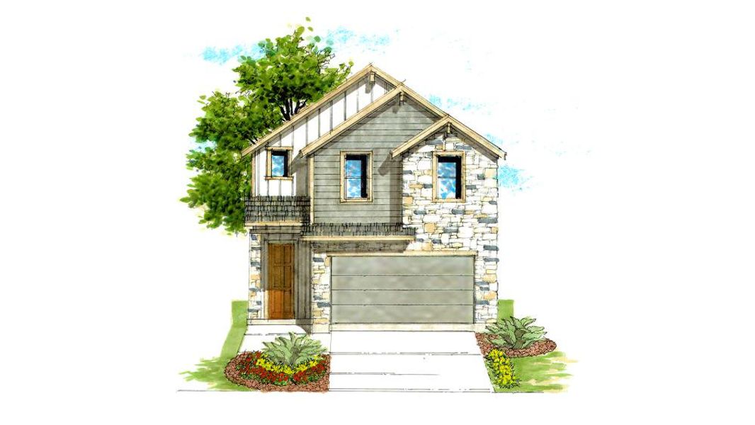 Representative rendering of the exterior for the 1592 by Texas Homes (Image 6).
