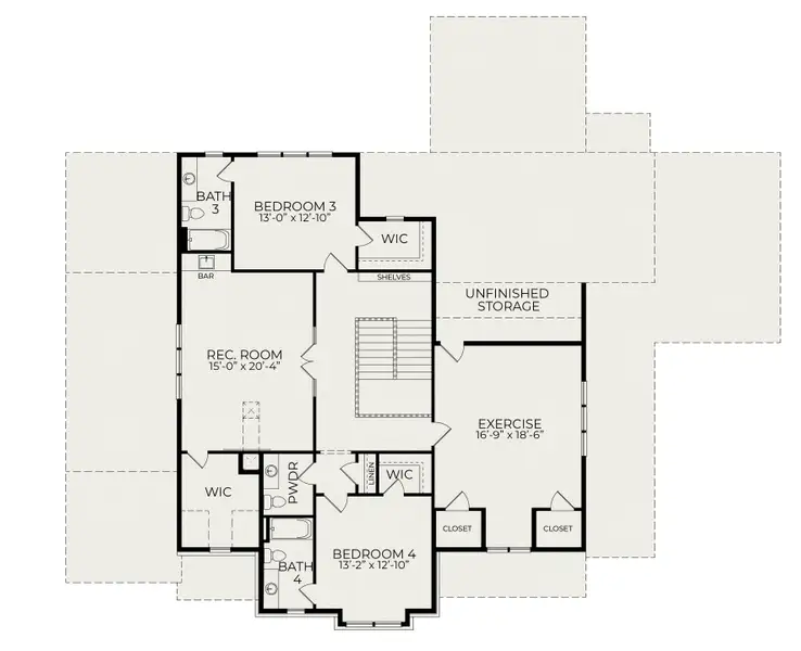 2D floor plan layout of this home in Blanton's Grove, Wake Forest, NC (Image 3). 2D floor plan layout of this home in Blanton's Grove, Wake Forest, NC (Image 3).
