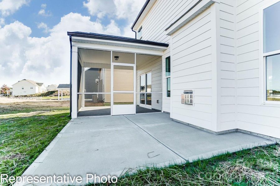 Exterior details and patio area of a home in Enclave at Riverdale, Huntersville (Image 15).