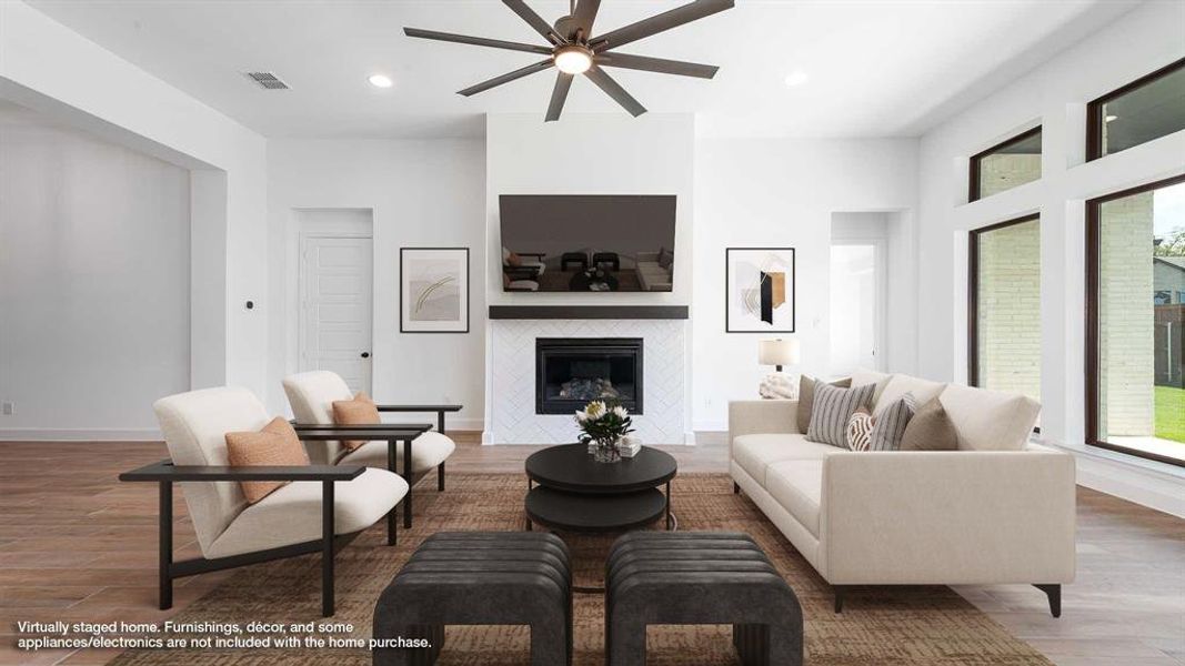 Furnished interior view inside a new home in Trinity Falls 60', McKinney (Image 4). Furnished interior view inside a new home in Trinity Falls 60', McKinney (Image 4).